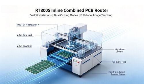최신 회사 블로그 새로운 릴리스: RT800S 직선 결합 PCB 라우터 디패널링 기계