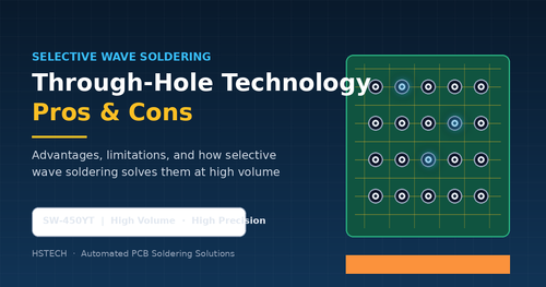 최신 회사 블로그 Through-Hole Technology Pros and Cons: How Selective Wave Soldering Machine SW-450YT Wins