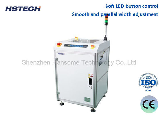 좋은 가격 부드러운 LED 버튼 제어 부드럽고 평행 폭 조정 SMEMA 호환 PCB 회전 컨베이어 온라인으로