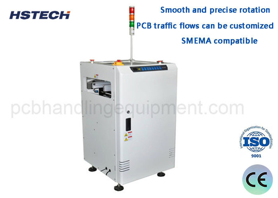 좋은 가격 SMEMA 호환 부드럽고 정확한 회전 친근 제어 버튼 PCB 회전 컨베이어 온라인으로