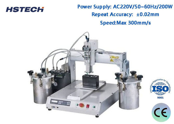 좋은 가격 ±0.02mm 반복 정확도를 갖춘 4개의 로터리 작업 스테이션 텍스트 화면 제어 자동 LED 전구 접착제 디스펜서 온라인으로